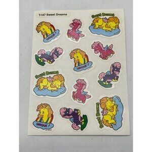 Vintage TREND Scratch & Sniff Stinky Sticker Sheet Die Cut SWEET DREAMS T-147